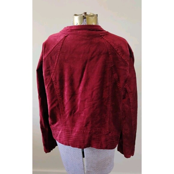 Torrid Jacket Womens Size 2X Red Velvet Lace Up Gothic Rockabilly Moto VGC - Picture 5 of 9